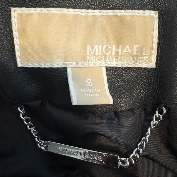 Michael Kors Black Quilted Leather Jacket - Picture 4 of 8